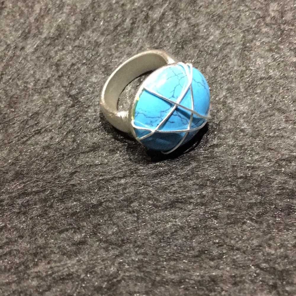 Size 6 Silver and turquoise ring